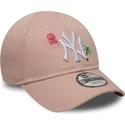 new-era-curved-brim-youth-9forty-summer-icon-new-york-yankees-mlb-pink-adjustable-cap