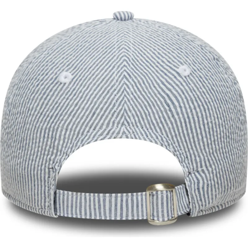 casquette-courbee-bleue-marine-ajustable-9twenty-seersucker-new-york-yankees-mlb-new-era