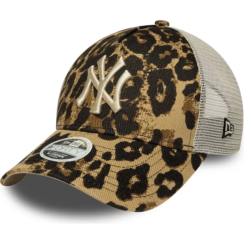 leopard-trucker-keps-for-dam-9forty-m-crown-a-frame-leopard-fran-new-york-yankees-mlb-av-new-era