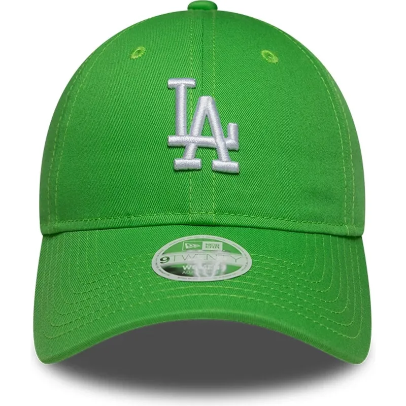 casquette-courbee-verte-ajustable-pour-femme-9twenty-league-essential-midi-los-angeles-dodgers-mlb-new-era