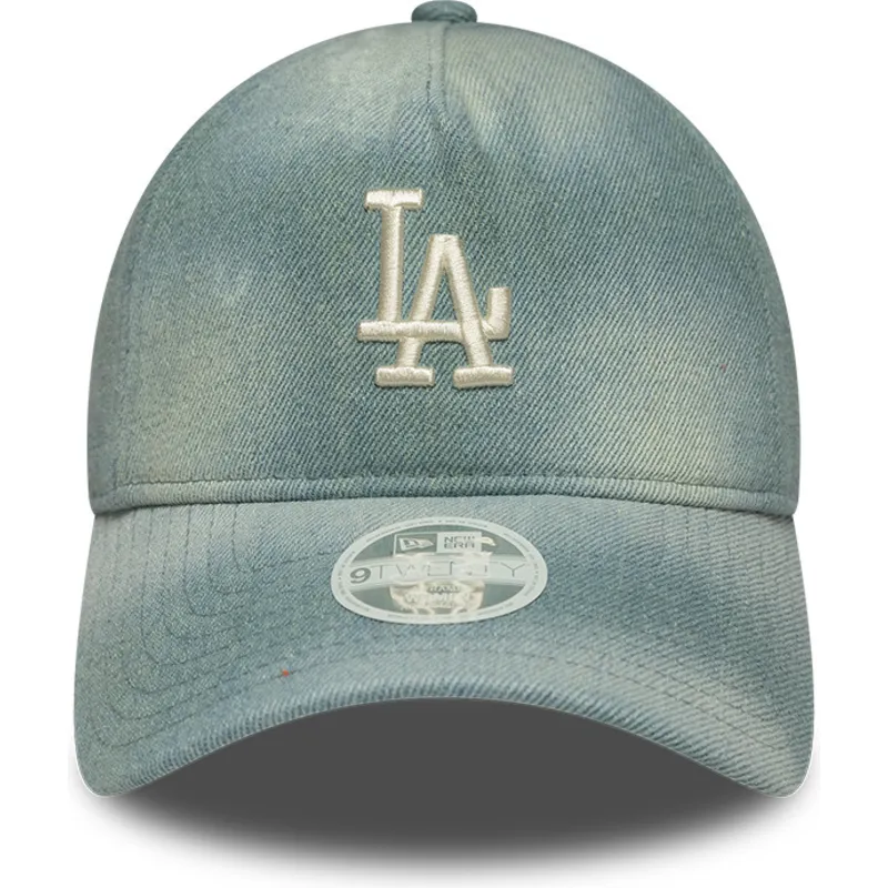 casquette-courbee-bleue-ajustable-pour-femme-9twenty-a-frame-denim-los-angeles-dodgers-mlb-new-era