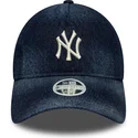 casquette-courbee-bleue-marine-ajustable-pour-femme-9twenty-a-frame-denim-new-york-yankees-mlb-new-era
