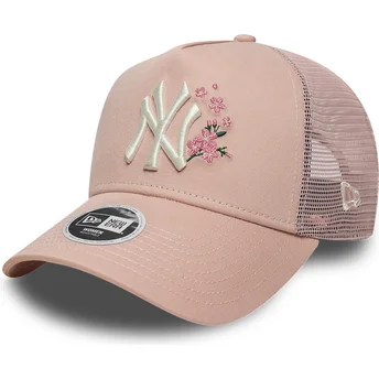 Casquette trucker rose pour femme 9FORTY A Frame Floral New York Yankees MLB New Era