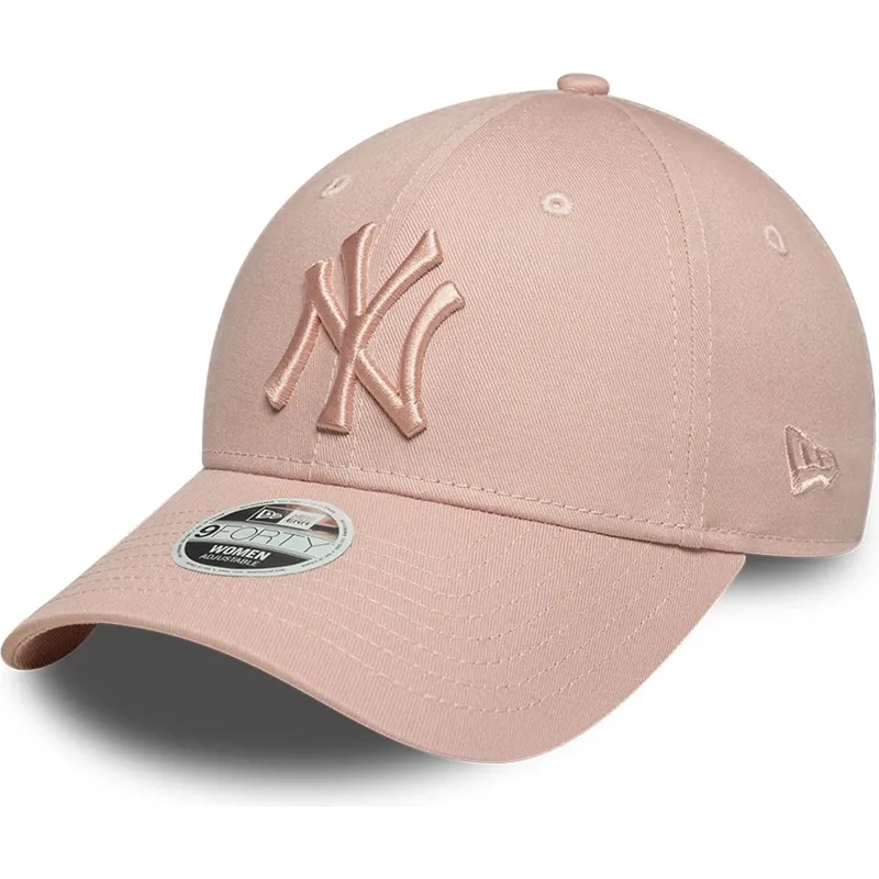 justerbar-rosa-bojd-keps-med-rosa-logotyp-for-dam-9forty-league-essential-fran-new-york-yankees-mlb-av-new-era