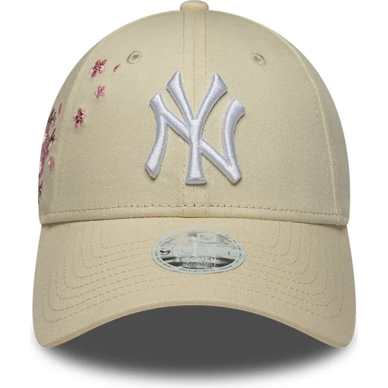 bojd-beige-justerbar-keps-for-dam-9forty-floral-icon-side-fran-new-york-yankees-mlb-av-new-era