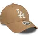 brun-bojd-justerbar-keps-for-dam-9forty-linen-fran-los-angeles-dodgers-mlb-av-new-era