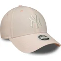 ljusrosa-bojd-justerbar-keps-for-dam-9forty-linen-fran-new-york-yankees-mlb-av-new-era
