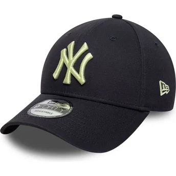 Casquette courbée bleue marine ajustable avec logo jaune 9FORTY League Essential New York Yankees MLB New Era