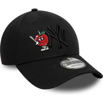 Gorra curva negra ajustable con logo negro 9FORTY Tonal Icon de New York Yankees MLB de New Era