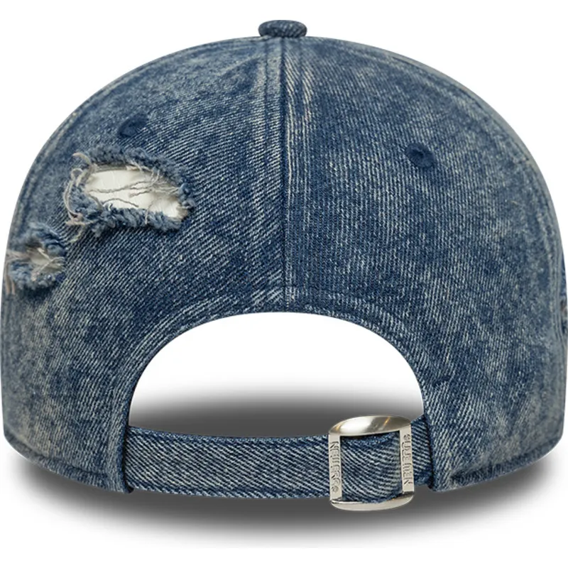 casquette-courbee-bleue-ajustable-9forty-acid-wash-denim-los-angeles-dodgers-mlb-new-era