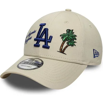 Böjd beige justerbar keps 9FORTY City Icon från Los Angeles Dodgers MLB av New Era