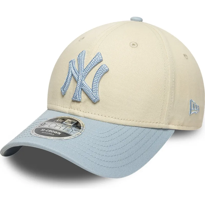 bojd-keps-beige-och-bla-snapback-med-bla-logotyp-9forty-m-crown-side-script-fran-new-york-yankees-mlb-av-new-era