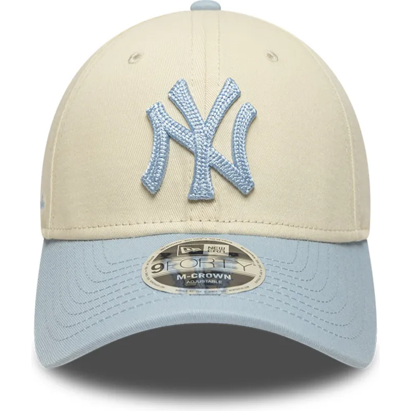 bojd-keps-beige-och-bla-snapback-med-bla-logotyp-9forty-m-crown-side-script-fran-new-york-yankees-mlb-av-new-era