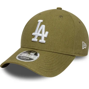 Grön kurvad keps snapback 9FORTY M-Crown Linen Los Angeles Dodgers MLB från New Era