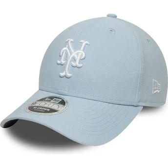 Gorra curva azul claro snapback 9FORTY M-Crown Linen de New York Mets MLB de New Era