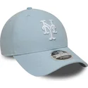 casquette-courbee-bleue-claire-snapback-9forty-m-crown-linen-new-york-mets-mlb-new-era