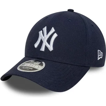 Marinblå kurvad keps snapback 9FORTY M-Crown Linen från New York Yankees MLB av New Era
