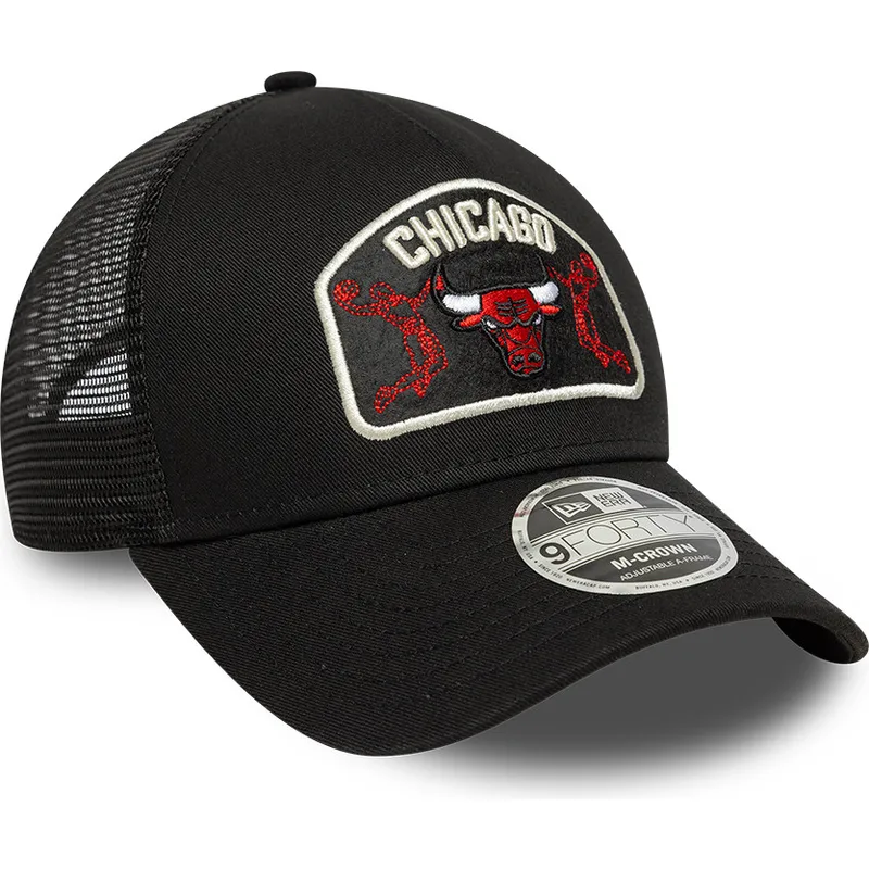 svart-trucker-keps-9forty-m-crown-a-frame-fran-chicago-bulls-nba-av-new-era