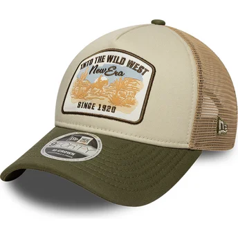 Gorra trucker beige y verde 9FORTY M-Crown A Frame de New Era