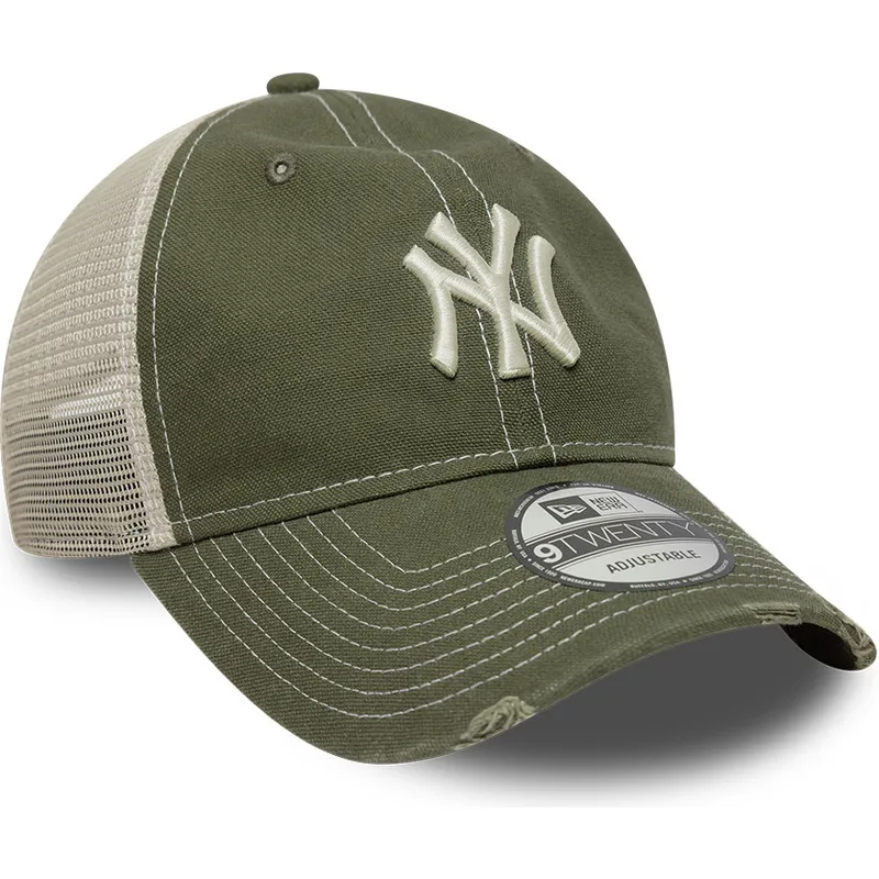 casquette-trucker-verte-ajustable-9twenty-cotton-canv-new-york-yankees-mlb-new-era