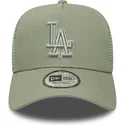 casquette-trucker-verte-avec-logo-vert-a-frame-outline-los-angeles-dodgers-mlb-new-era