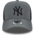 casquette-trucker-grise-avec-logo-noir-a-frame-sport-new-york-yankees-mlb-new-era
