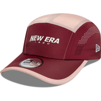 Casquette 5 panel courbée rouge ajustable Runner Colour Block New Era