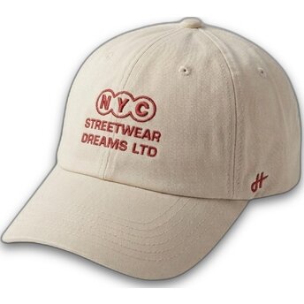 Gorra curva beige ajustable NY Dreams Just Kids The 90s de Homenage