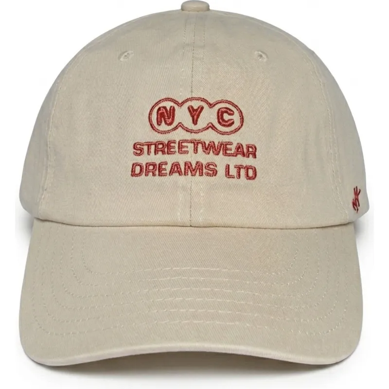 casquette-courbee-beige-ajustable-ny-dreams-just-kids-the-90s-homenage