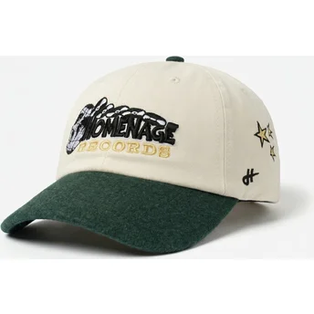 Casquette courbée khaki et verte ajustable Music World Music Shapes Identity The 90s Homenage