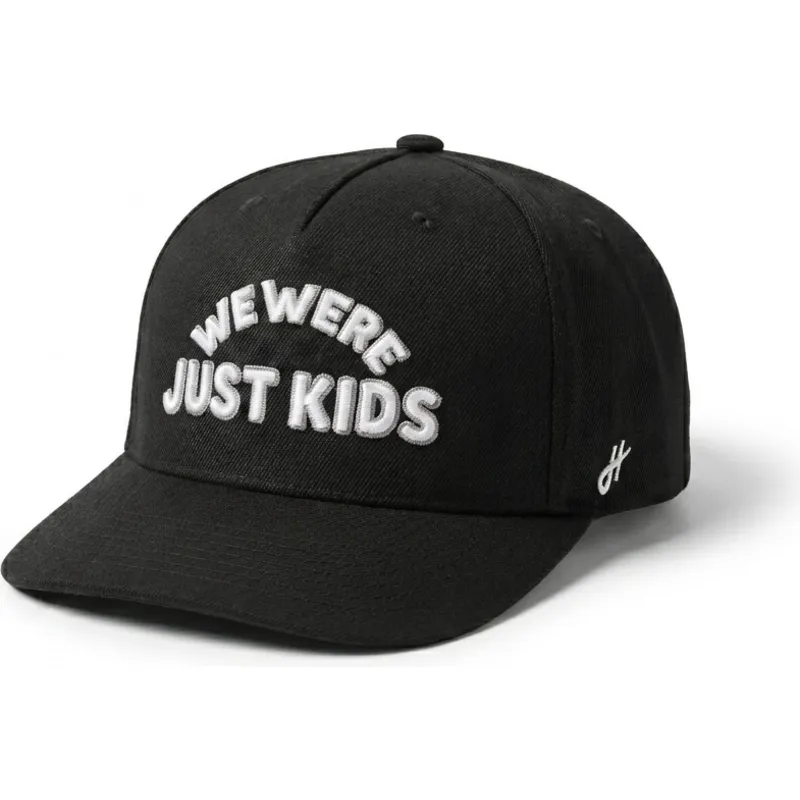 svart-bojd-keps-snapback-just-kids-outline-the-retro-fran-homenage