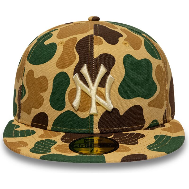 casquette-plate-camouflage-ajustee-avec-logo-beige-59fifty-camo-new-york-yankees-mlb-new-era