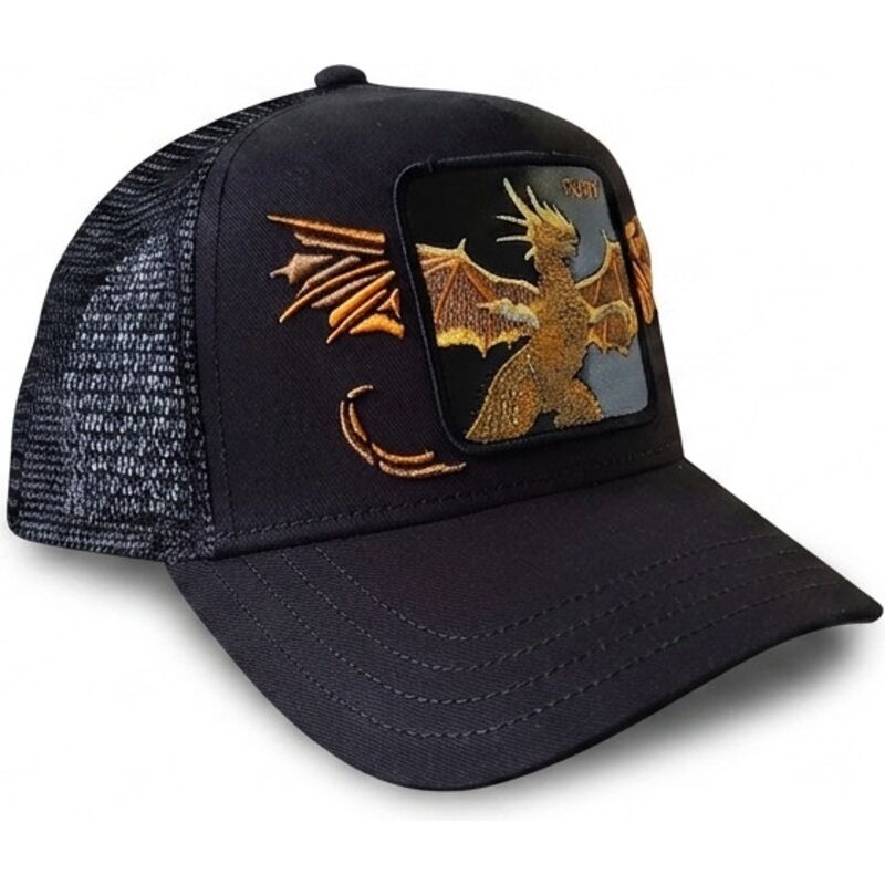 casquette-trucker-noire-dragon-wings-fury-the-farm-goorin-bros