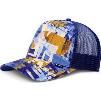Djinns HFT PatternAbstract Blue and Brown Trucker Hat