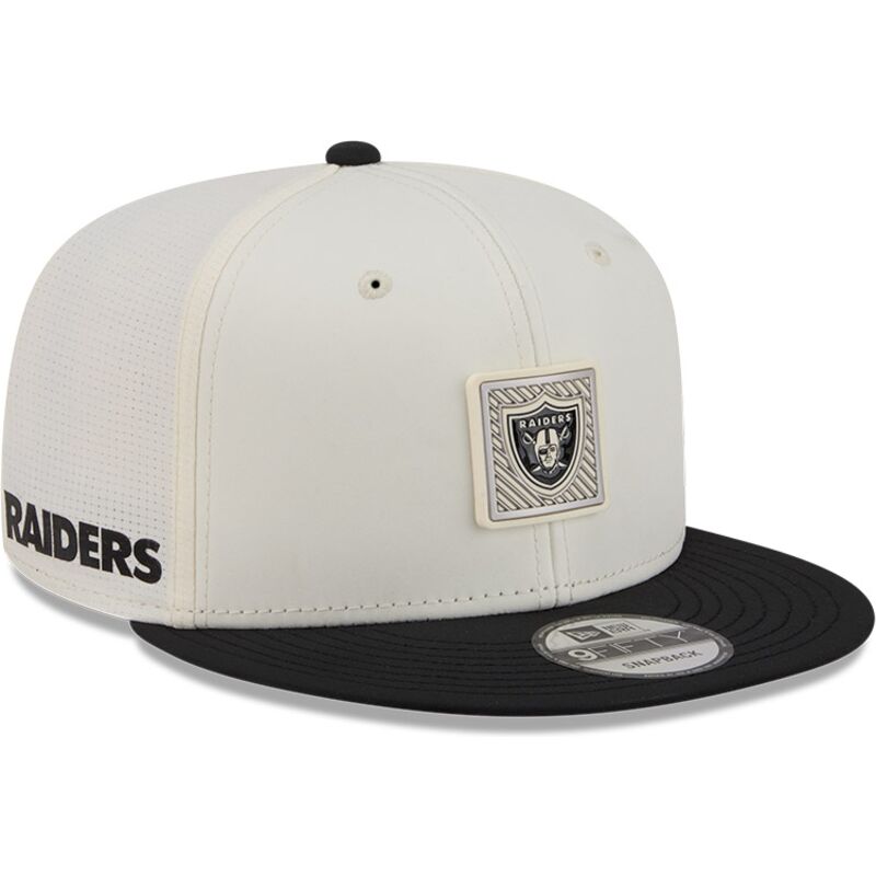 casquette-plate-beige-et-noire-snapback-9fifty-training-pack-2026-las-vegas-raiders-nfl-new-era