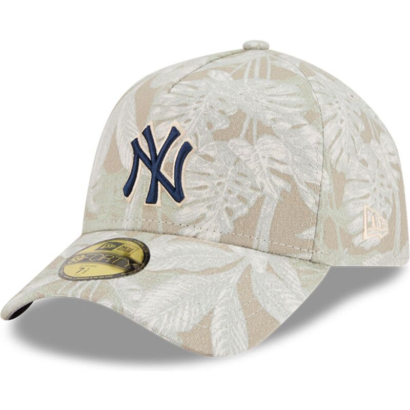 casquette-courbee-beige-ajustee-59forty-a-frame-leafy-palm-new-york-yankees-mlb-new-era