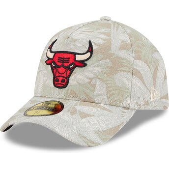 Casquette courbée beige ajustée 59FORTY A Frame Leafy Palm Chicago Bulls NBA New Era