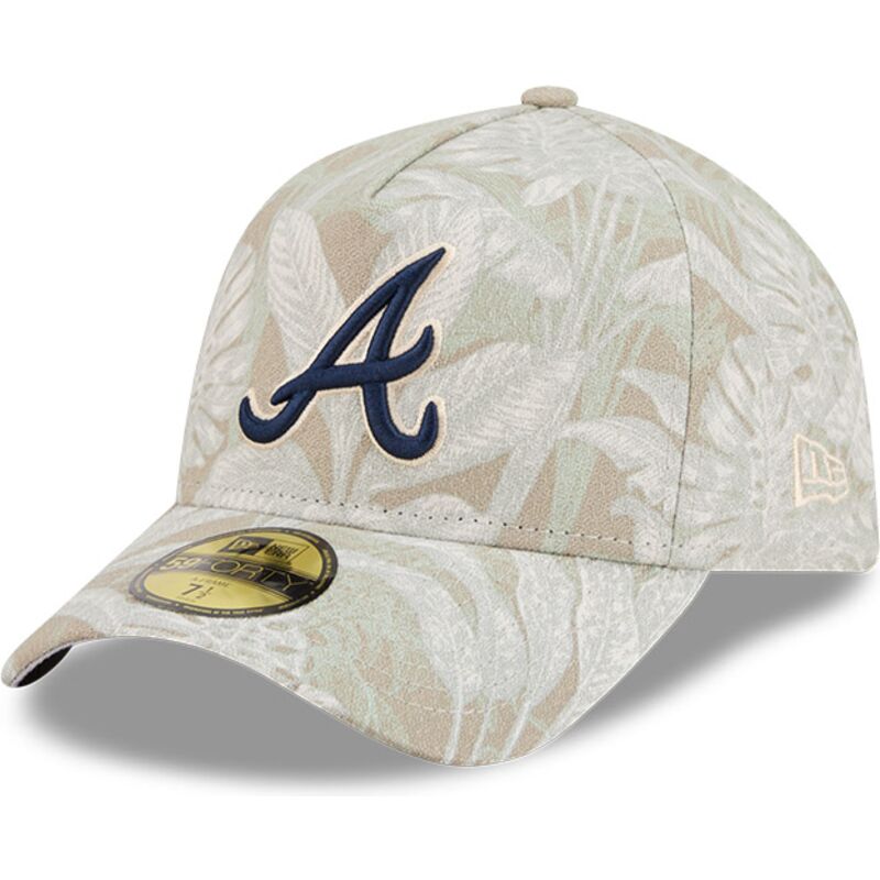 casquette-courbee-beige-ajustee-59forty-a-frame-leafy-palm-atlanta-braves-mlb-new-era casquette-courbee-beige-ajustee-59forty-a-frame-leafy-palm-atlanta-braves-mlb-new-era