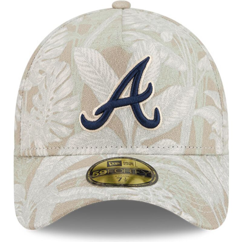 casquette-courbee-beige-ajustee-59forty-a-frame-leafy-palm-atlanta-braves-mlb-new-era casquette-courbee-beige-ajustee-59forty-a-frame-leafy-palm-atlanta-braves-mlb-new-era