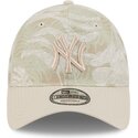 casquette-courbee-beige-ajustable-9twenty-leafy-palm-new-york-yankees-mlb-new-era