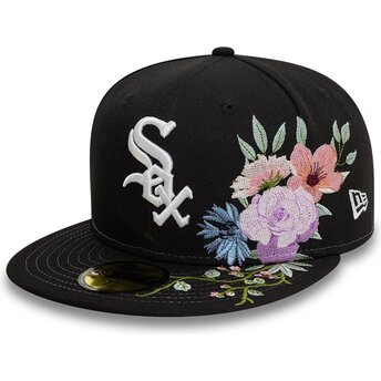 New Era Flat Brim 59FIFTY Floral Chicago White Sox MLB Black Fitted Cap