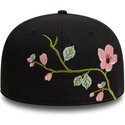 new-era-flat-brim-59fifty-floral-emb-black-fitted-cap
