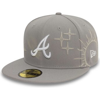Casquette plate grise ajustée 59FIFTY Zodiac Atlanta Braves MLB New Era