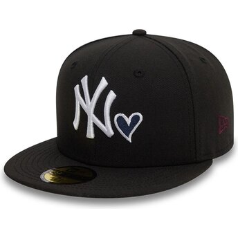 Casquette plate noire ajustée 59FIFTY Heart Icon New York Yankees MLB New Era