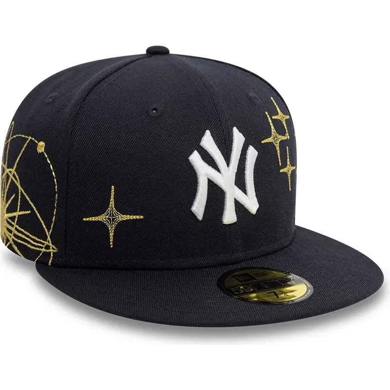 casquette-plate-bleue-marine-ajustee-59fifty-zodiac-new-york-yankees-mlb-new-era