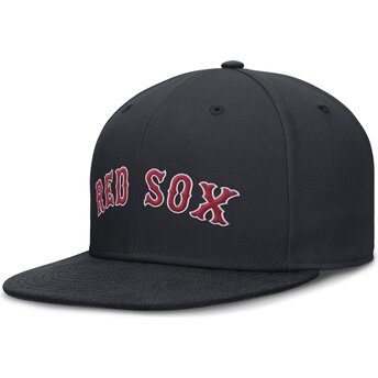Nike Flat Brim Dri-Fit True Structured Round Bill Boston Red Sox MLB Navy Blue Fitted Cap