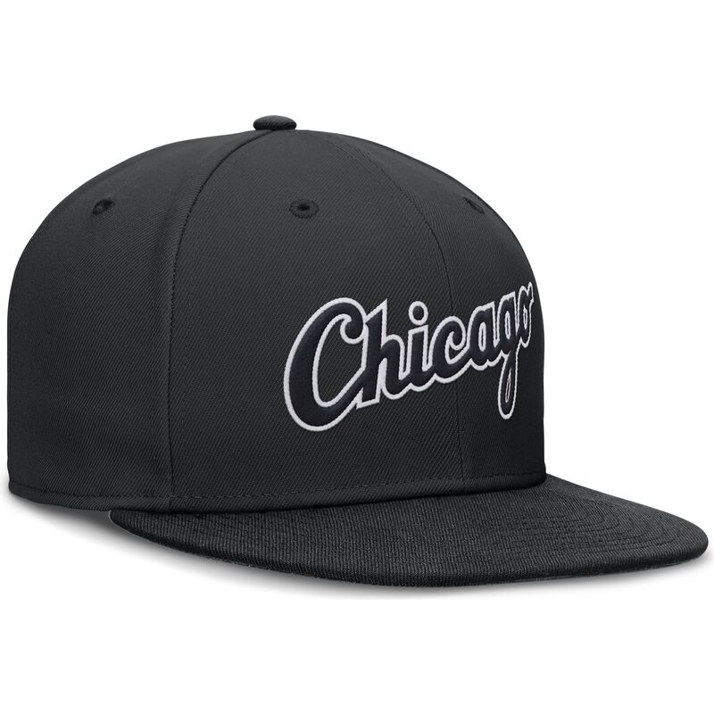 casquette-plate-noire-ajustee-dri-fit-true-structured-round-bill-chicago-white-sox-mlb-nike casquette-plate-noire-ajustee-dri-fit-true-structured-round-bill-chicago-white-sox-mlb-nike