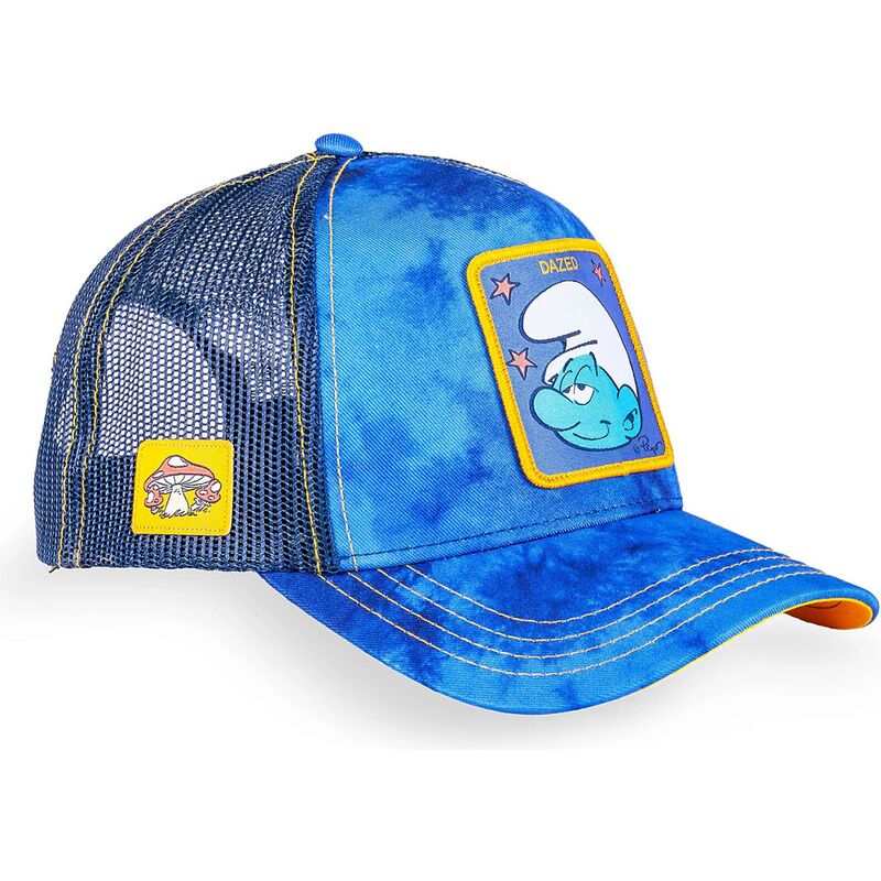 capslab-dazed-smu-cham-the-smurfs-blue-trucker-hat capslab-dazed-smu-cham-the-smurfs-blue-trucker-hat