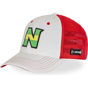Casquette trucker blanche et rouge OET1 ATTB Olive et Tom Capslab