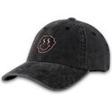 pica-pica-curved-brim-smiley-washed-black-adjustable-cap